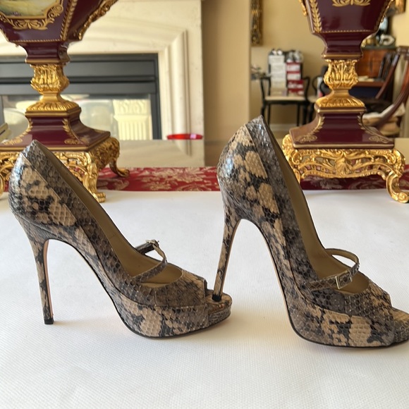 Jimmy Choo London snakeskin stiletto high heels  37 Italy - Picture 15 of 16